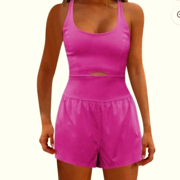 SENSERISE Pants - Pink Sleeveless Jumpsuit